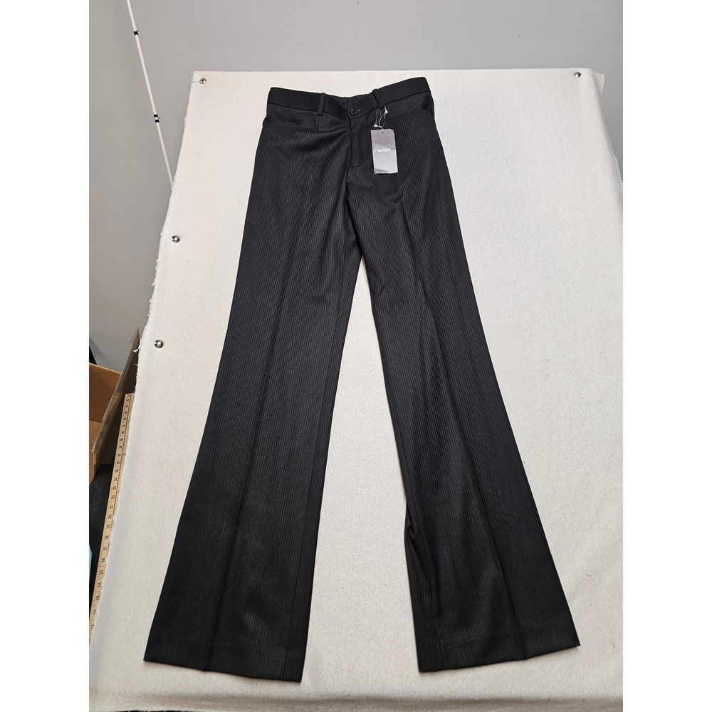 Mexx Womens Black Pinstripe Wide Leg Dress Pants Trousers 8J012L Size 28 NEW
